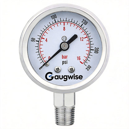 Gaugwise Y100BF 100mm Corrosion-Resistant Stainless Radial Pressure Gauge