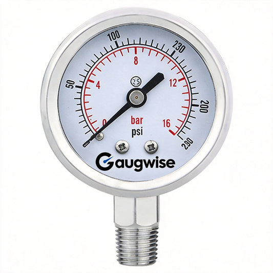 Gaugwise Y100BF 100mm Corrosion-Resistant Stainless Radial Pressure Gauge