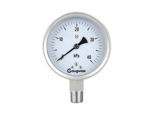 Gaugwise YE100BF 100mm Stainless Case Capsule Micro Pressure Gauge