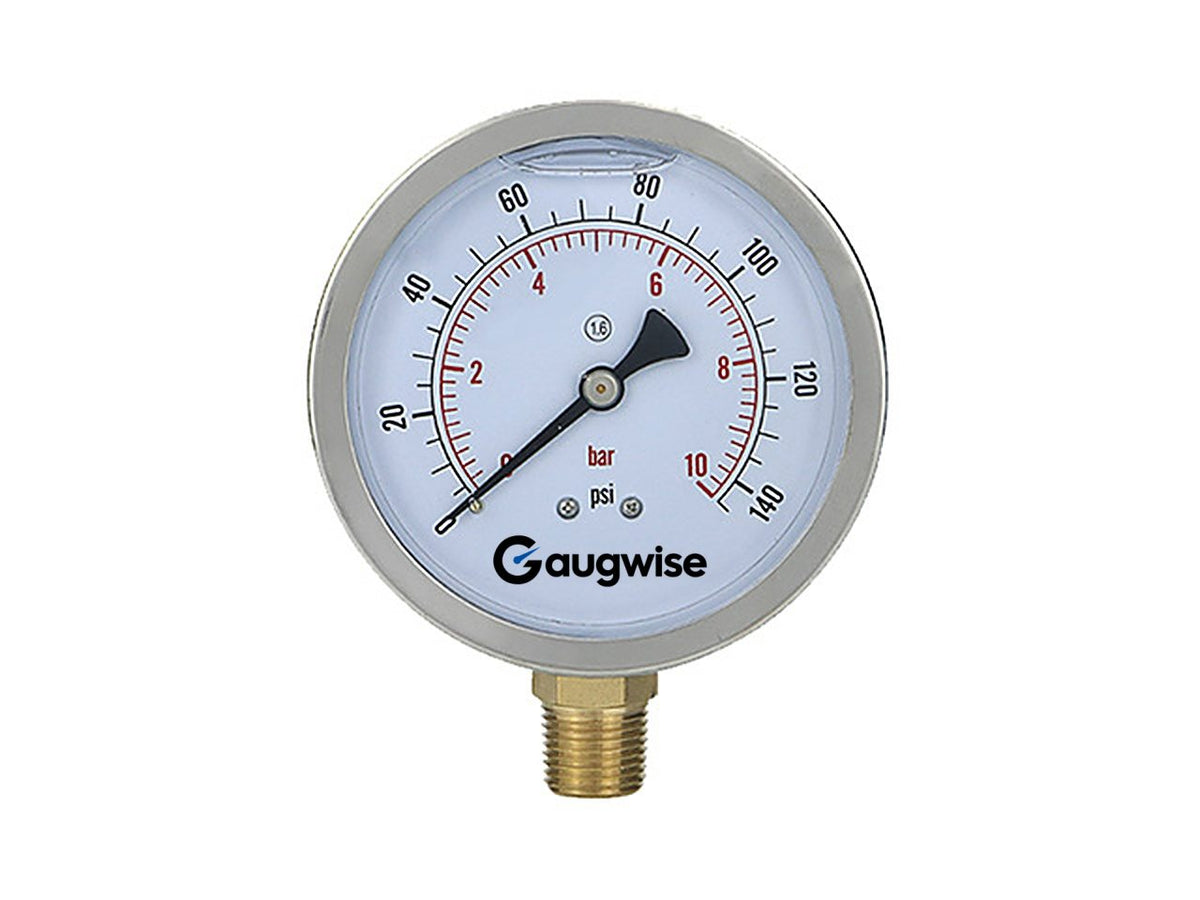 GaugWise YN100 100mm Oil-Filled Pressure Gauge