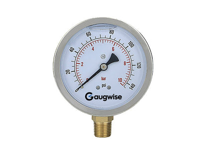 GaugWise YN100 100mm Oil-Filled Pressure Gauge