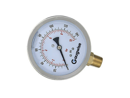 GaugWise YN100 100mm Oil-Filled Pressure Gauge