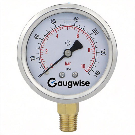 Gaugwise YN60 60mm Glycerin Filled Vibration Resistant Gauge for Hydraulic Pumps